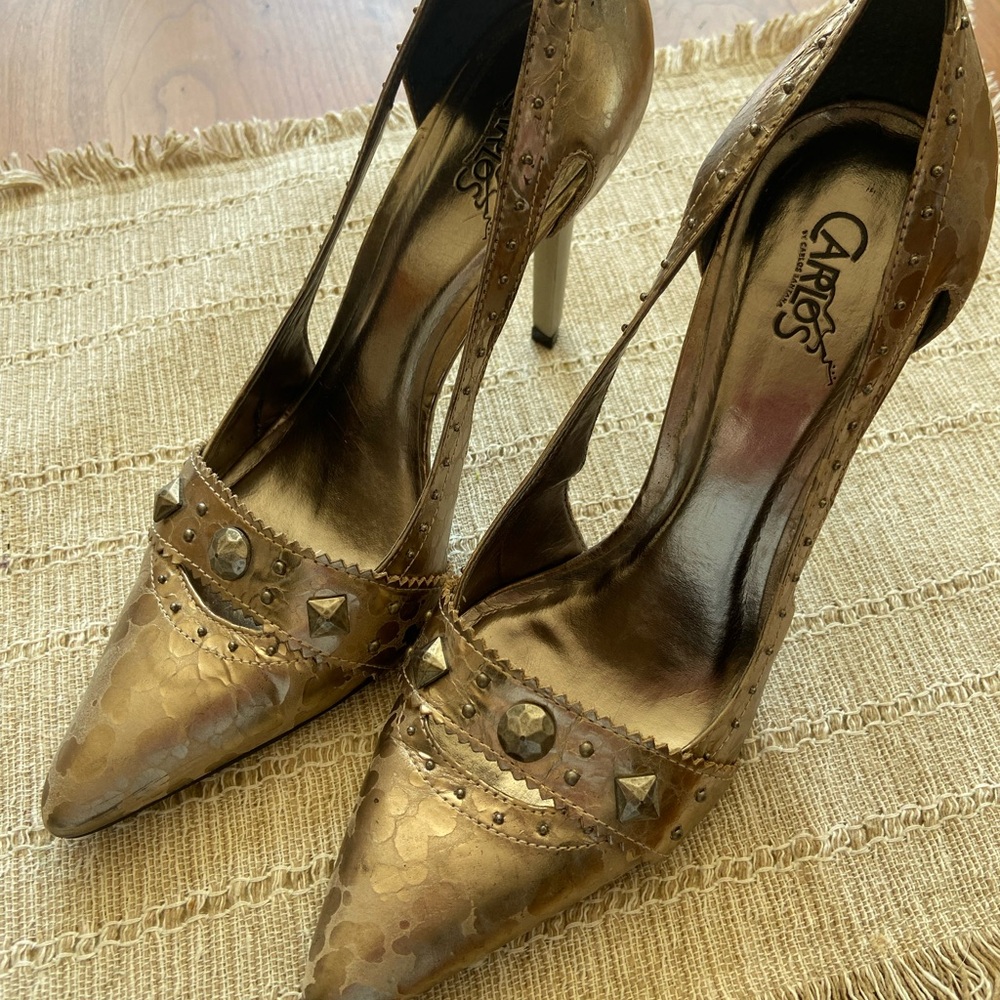 Bronze Studded Women's Heels